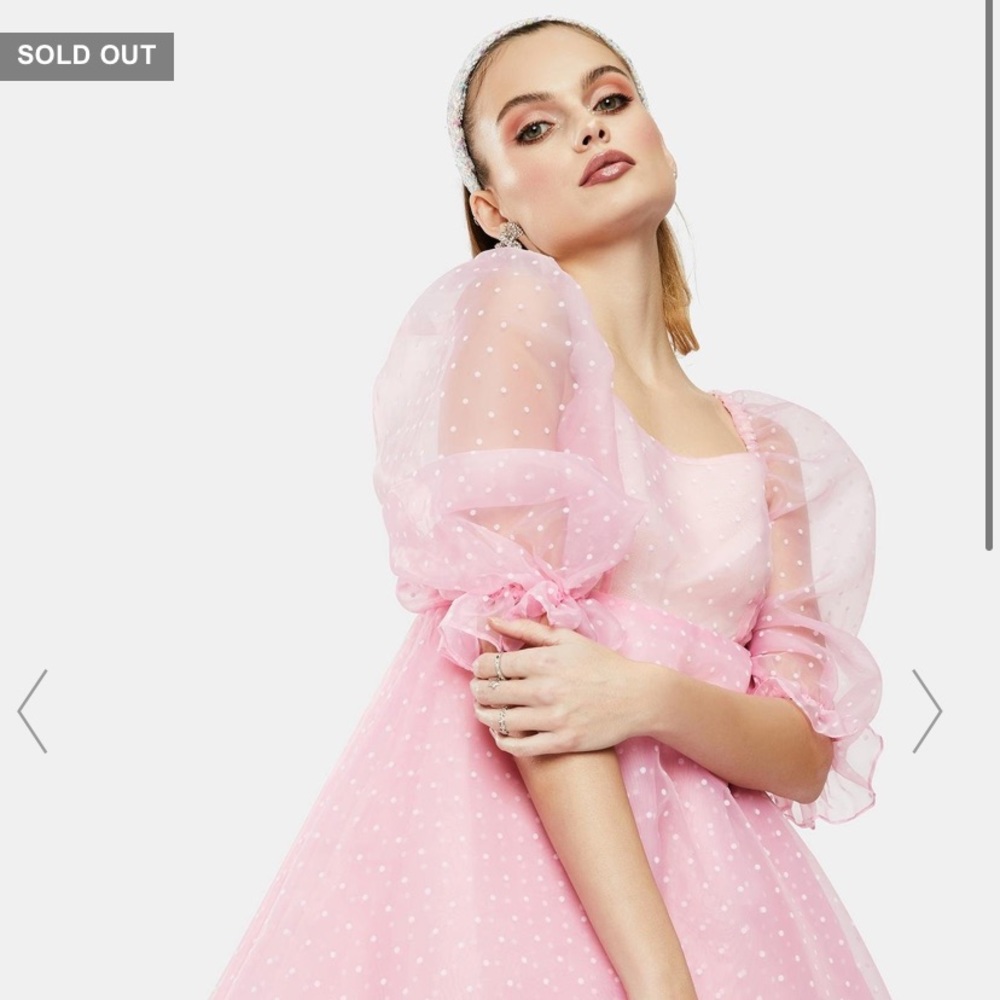 NWT The Pink Flirt Polka Dot Selkie Puff Dress